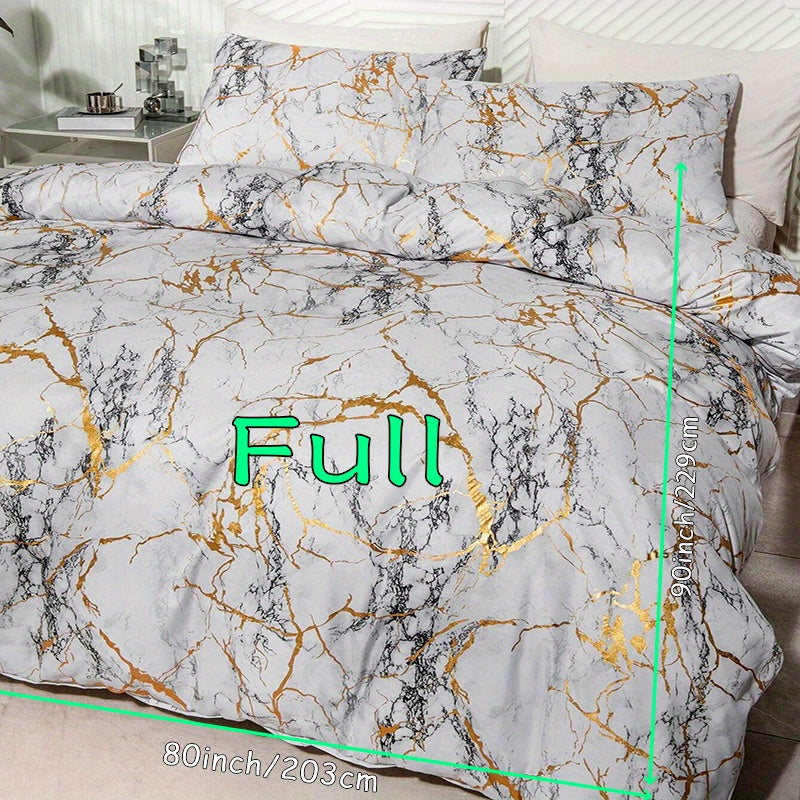 3pcs Classic Hot Stamping Texture Quilt Cover Set