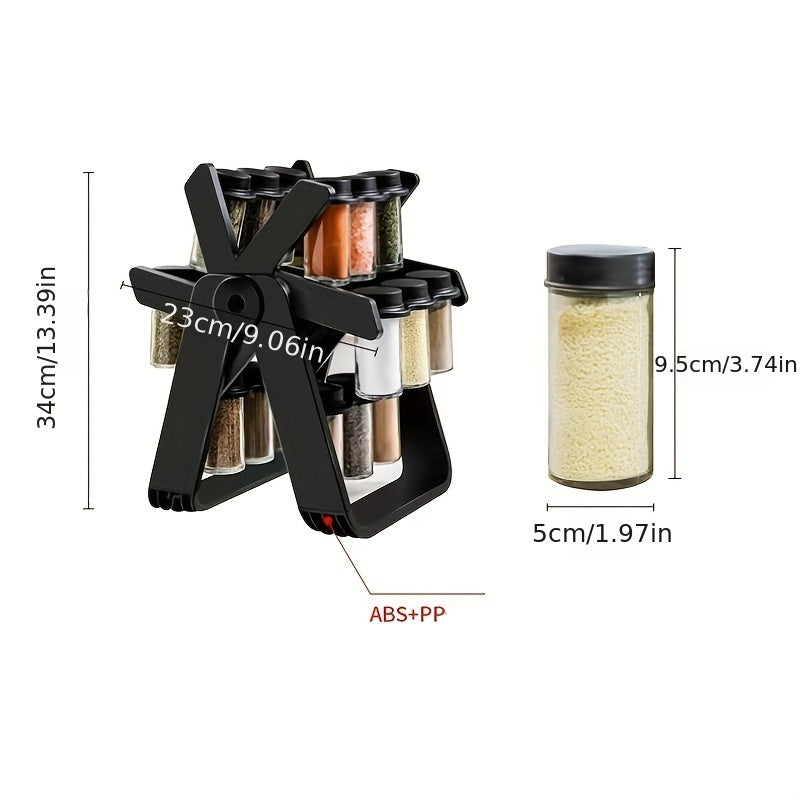 Spice Rack For 18 Piece Pots 360° Rotating Ferris Wheel Swivel Spice Rack Seasoning Organizer Spice Tower Spice Rack For Kitchen Countertop