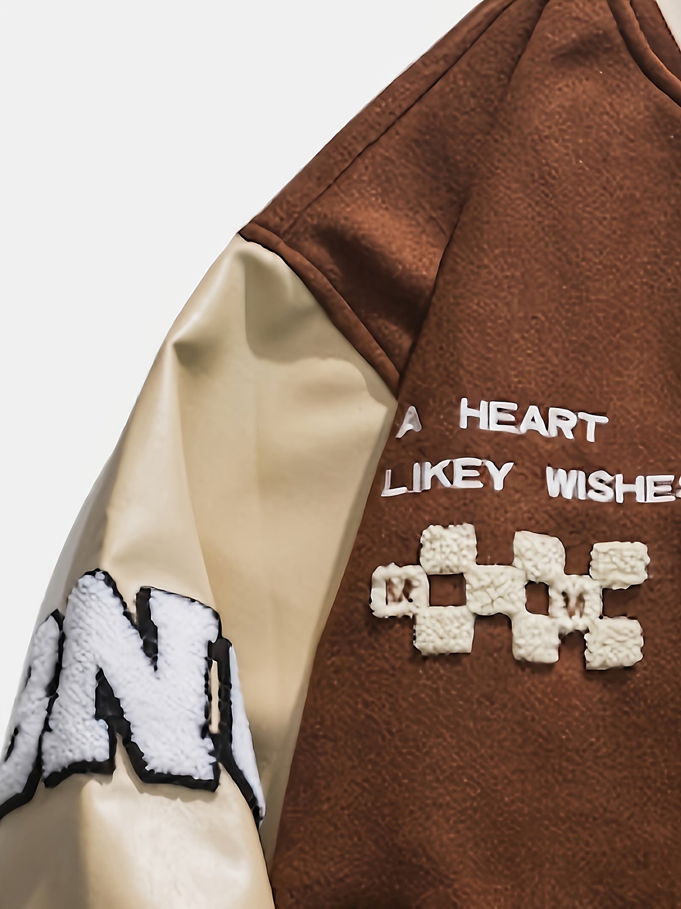 Men's Fleece College Varsity Jacket, Baseball Vintage Jacket, Casual Streetwear Coats Plus Size