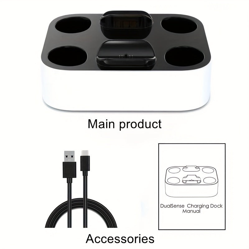 Fast & Safe PS5 Controller Charging Dock - LED Status, Multi-Controller Support, No Battery Needed