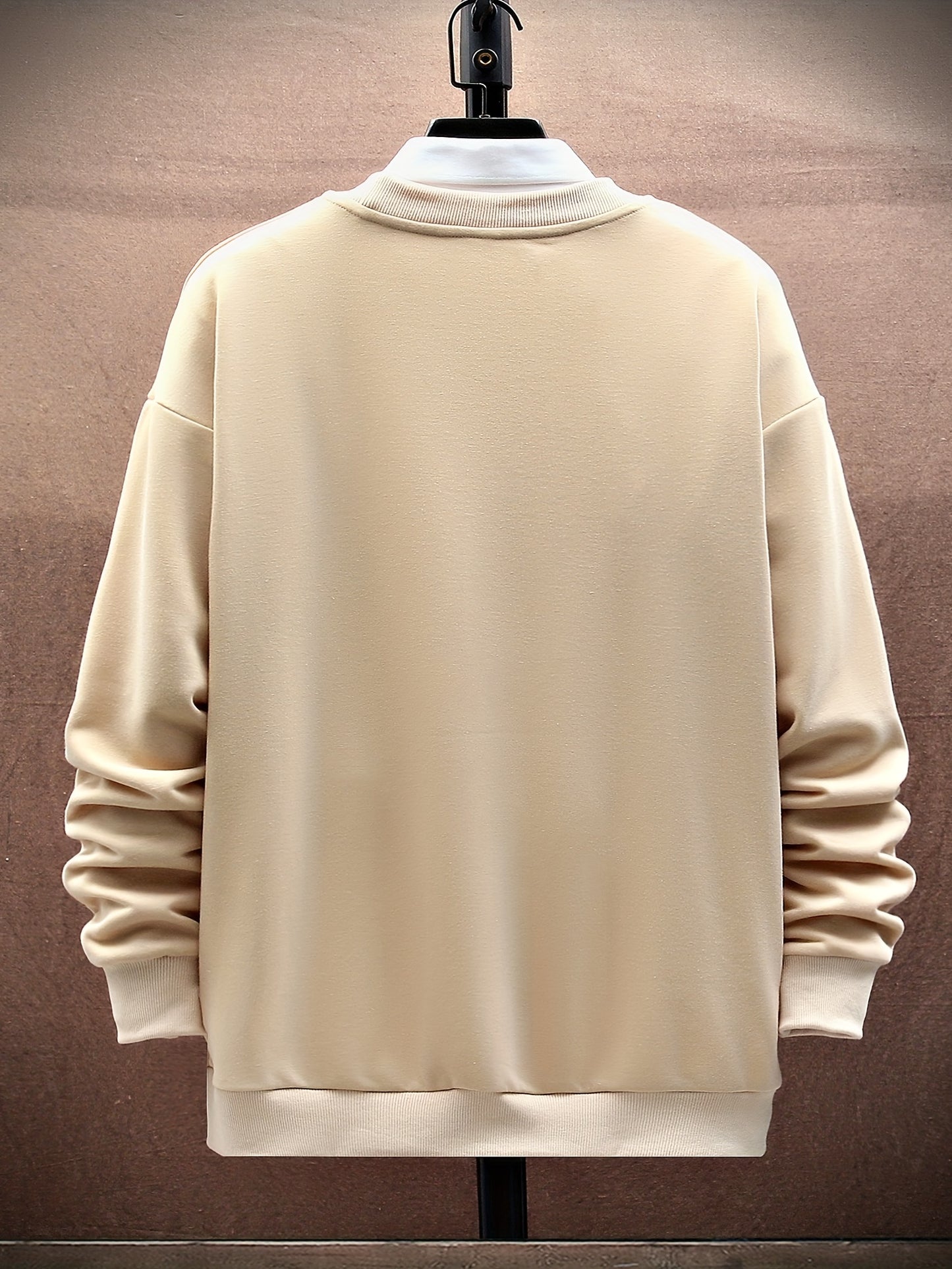 Big Eagle Print Men's Crew Neck Long Sleeve Sweatshirt, Casual Wear, Men's Clothing