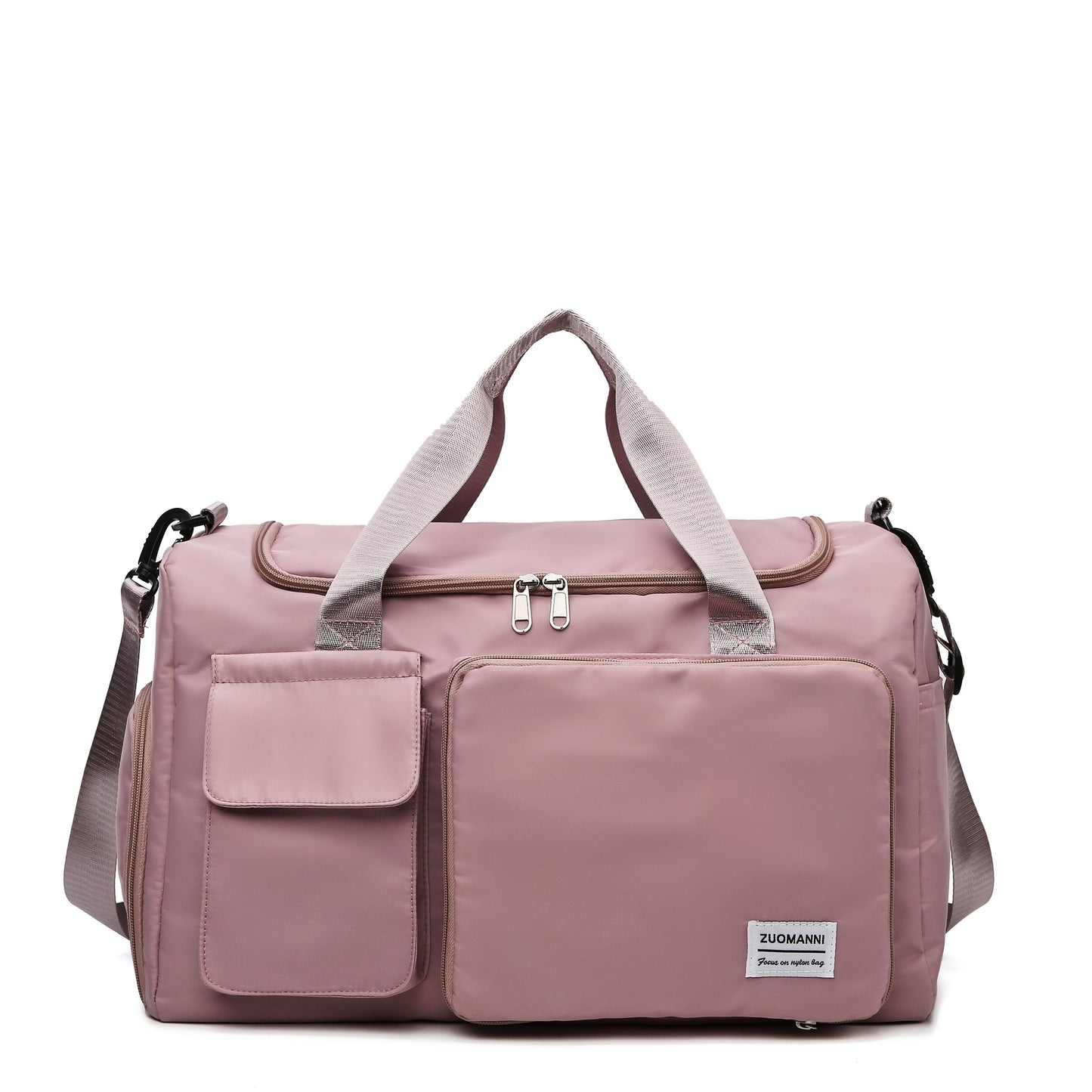 Nylon Large Capacity Travel Tote Bag With Crossbody Strap, Travel Bag, Gym Bag, Duffle Bag