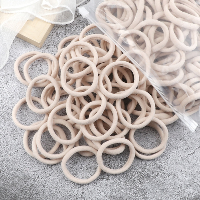 50pcs/Set Women   Basic Hair Bands 4cm Simple Solid Colors Elastic Headband Hair Ropes Ties Hair Accessories Ponytail Holder