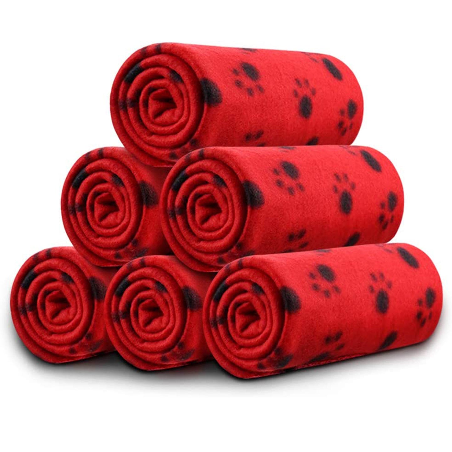 6 Pack Of 60.96x71.12 Cm Warm Paw Print Blanket/Bed Cover For Dogs And Cats