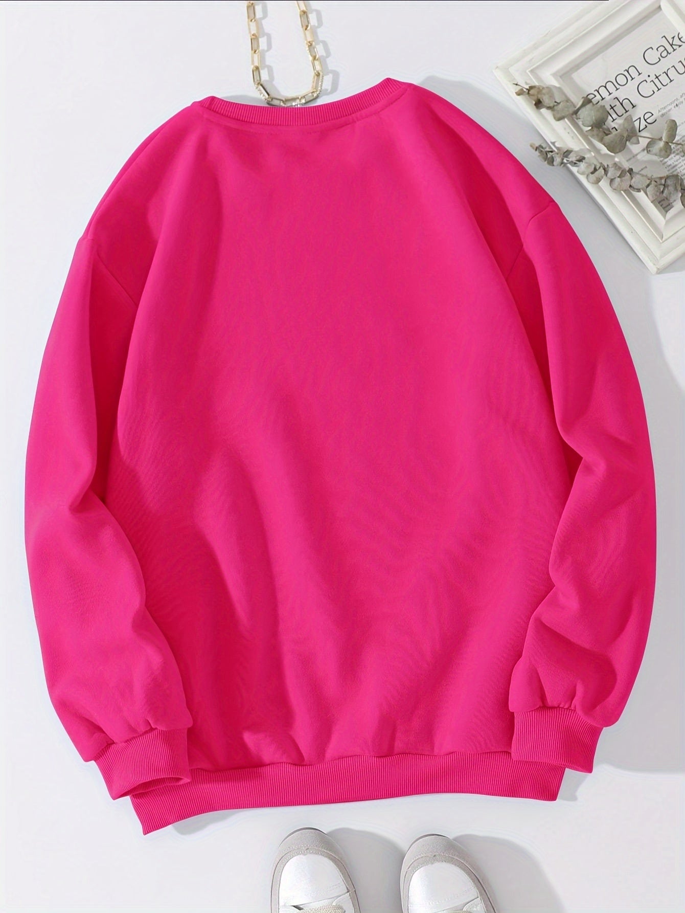 Los Angeles Print Preppy Sweatshirt, Long Sleeve Crew Neck Casual Sweatshirt For Winter & Fall, Women's Clothing