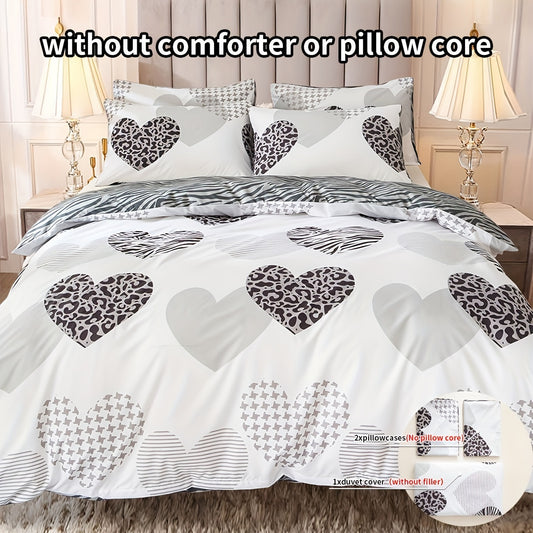 3-Piece Multicolor Printed Duvet Cover Set - Luxuriously Soft & Comfortable Bedding - Fashionable Design - Includes 1 Duvet Cover + 2 Pillowcases - Ideal for Bedrooms & Guest Rooms - (No Duvet Core)