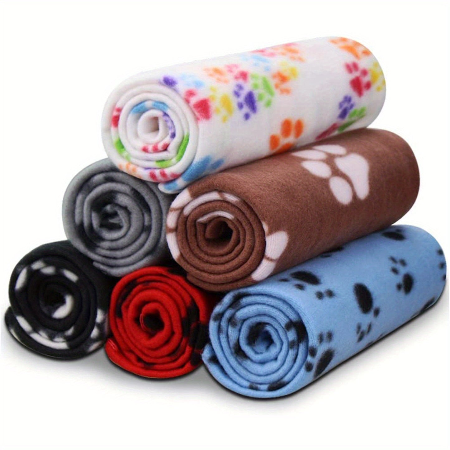 6 Pack Of 60.96x71.12 Cm Warm Paw Print Blanket/Bed Cover For Dogs And Cats