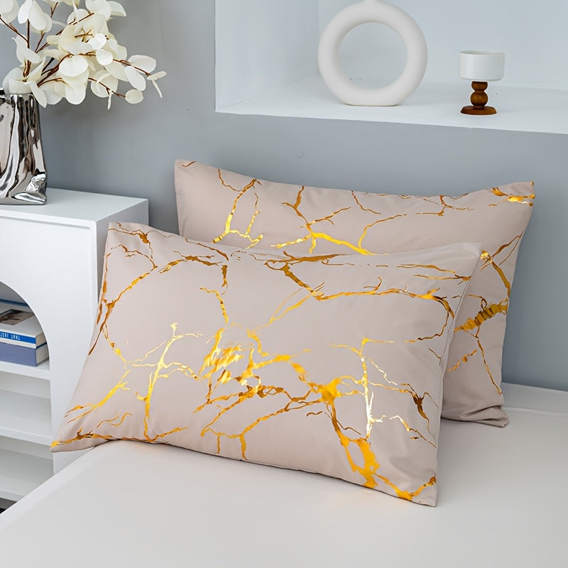 3pcs Classic Hot Stamping Texture Quilt Cover Set