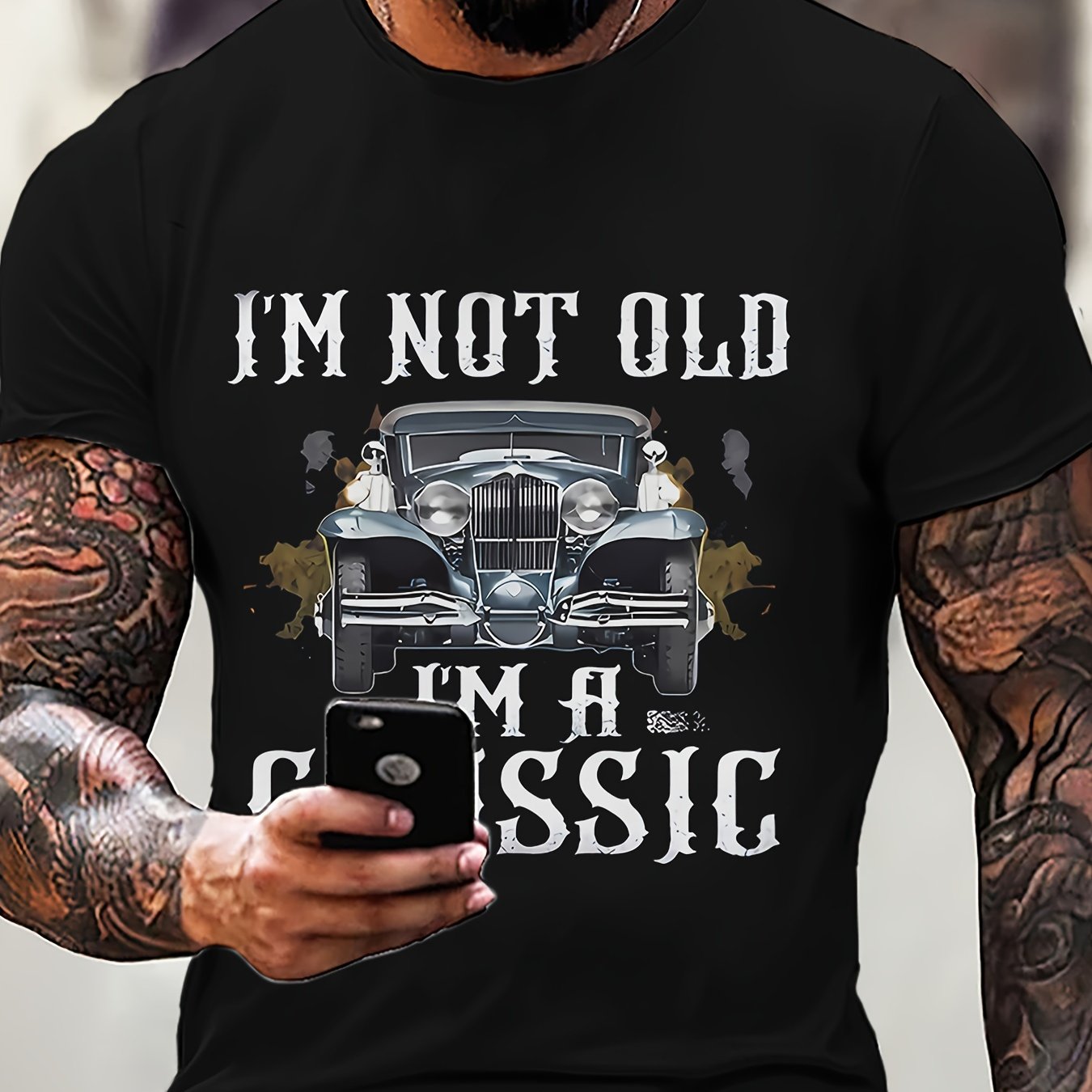 Classic Car Lover's Dream: Durable, Comfy 'I'm Not Old, I'm a Classic' Tee for Casual Summer Days
