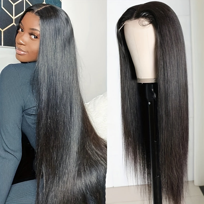 200% Density Long Straight Lace Front Wigs 13*4 Lace Frontal Wigs Transparent Lace Front Pre Plucked Brazilian Human Hair Wigs For Women