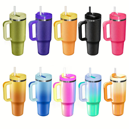 Sakura Train 40 OZ Fantasy series Stainless Steel Vacuum Insulated Tumbler with Handle and Straw Lid, Tumblers, Travel Mug for Water, Iced Tea or Coffee, Smoothie and More, BPA Free, Best Gift For Men And Women Birthday, Moth