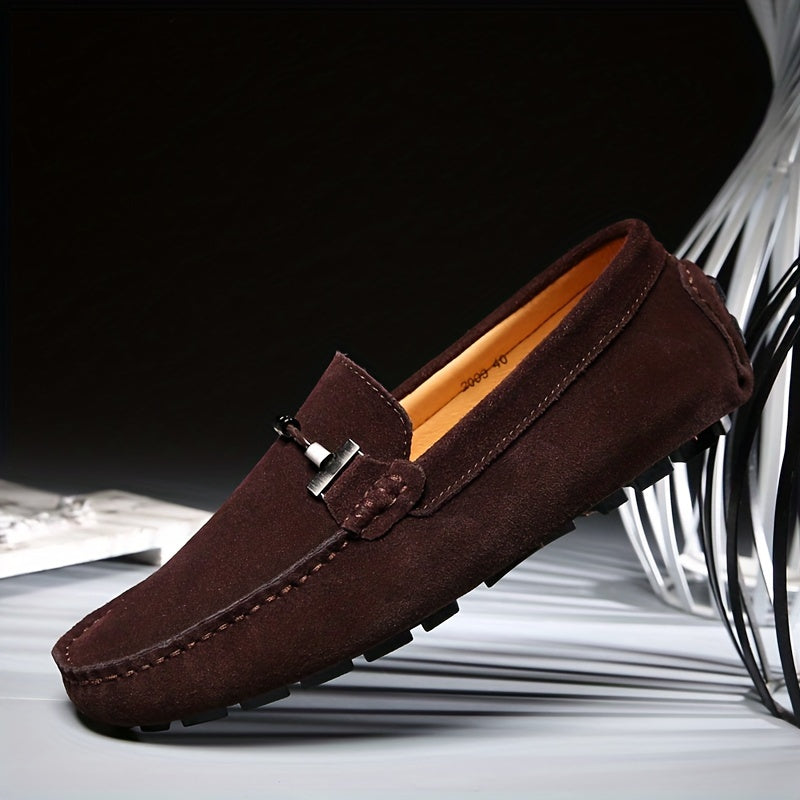 Mens Fashionable Slip-On Loafers - Breathable, Lace-Free Design for Comfortable Outdoor Walking - Durable, Stylish & Air-Flow Construction for Daily Strolls