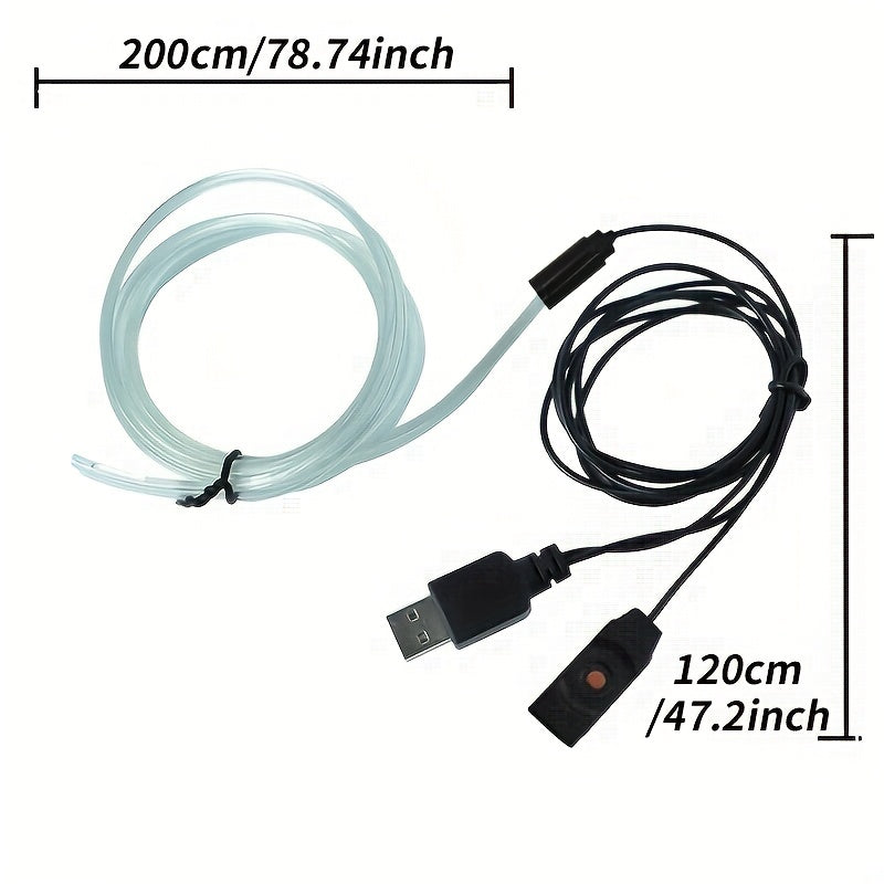2m 4m LED Strip Car Interior Decorations Atmosphere Light RGB Neon DIY Dashboard Ambient Optical Fiber Strips Lamp with USB Drive
