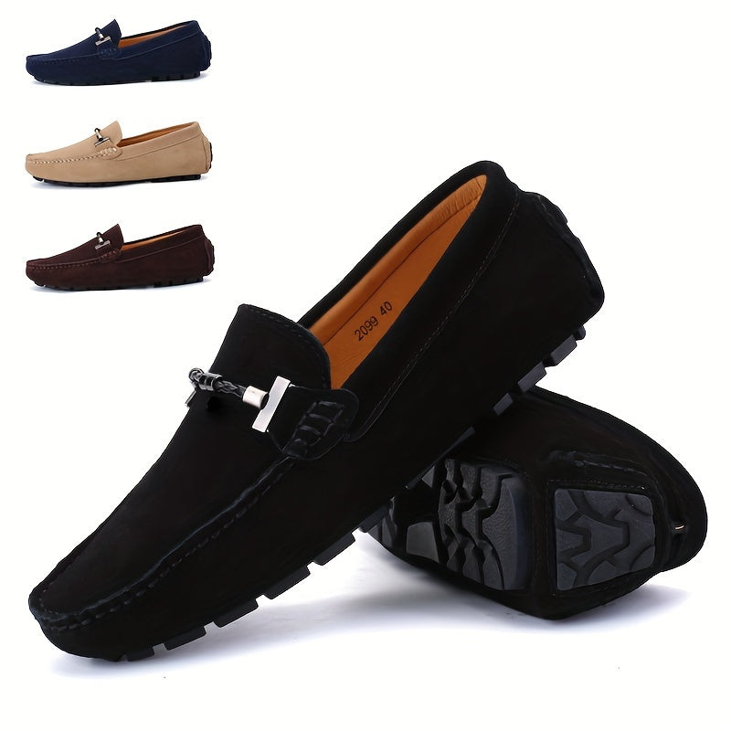 Mens Fashionable Slip-On Loafers - Breathable, Lace-Free Design for Comfortable Outdoor Walking - Durable, Stylish & Air-Flow Construction for Daily Strolls