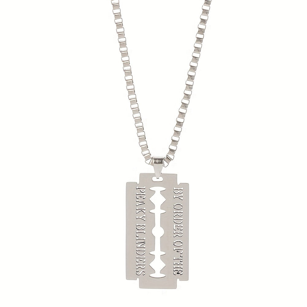 1pc Stainless Steel Necklace For Hairdresser Hollow Razor Pendant Necklace Hip Hop Jewelry