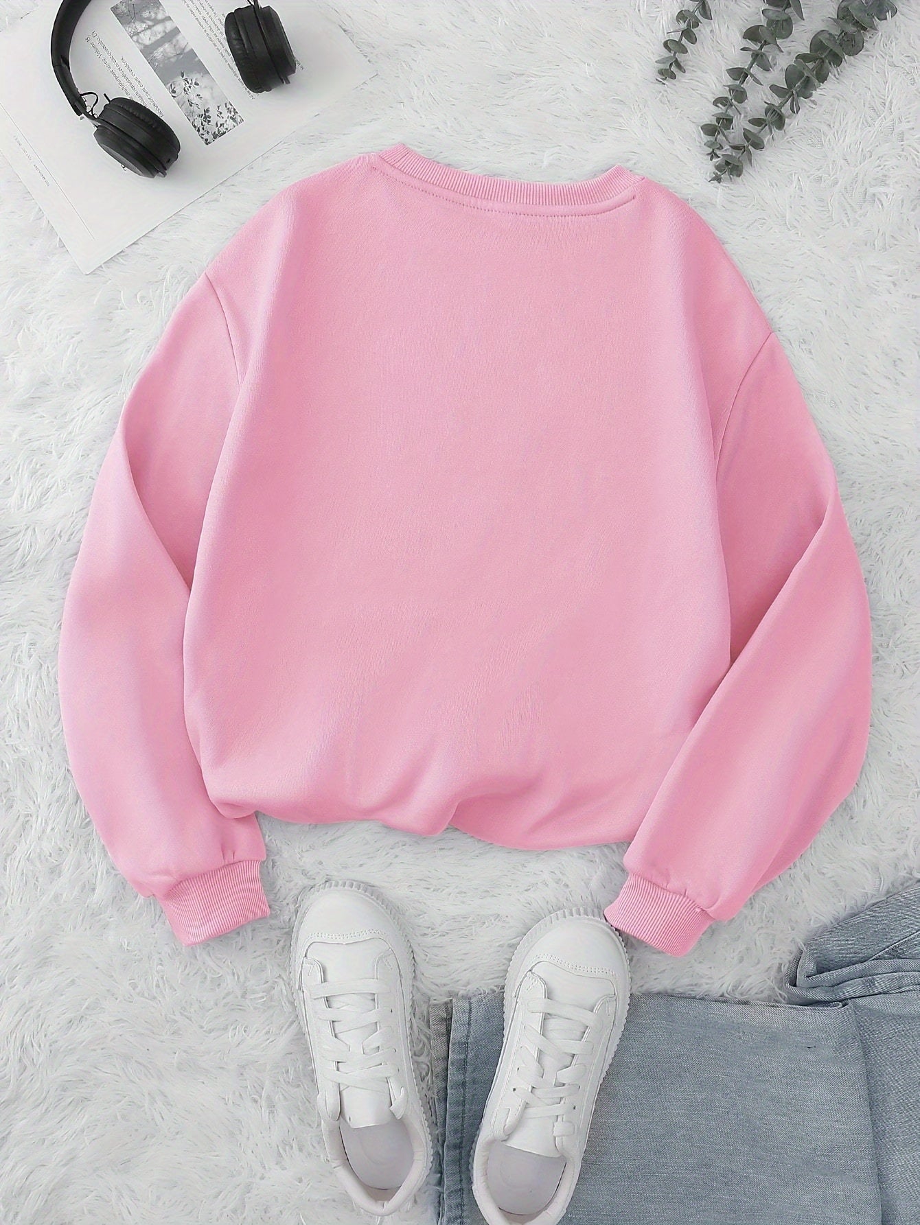 Los Angeles Print Preppy Sweatshirt, Long Sleeve Crew Neck Casual Sweatshirt For Winter & Fall, Women's Clothing