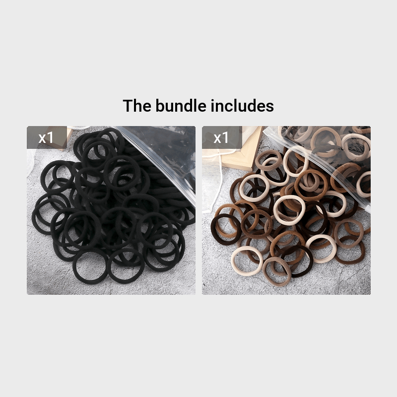 50pcs/Set Women   Basic Hair Bands 4cm Simple Solid Colors Elastic Headband Hair Ropes Ties Hair Accessories Ponytail Holder