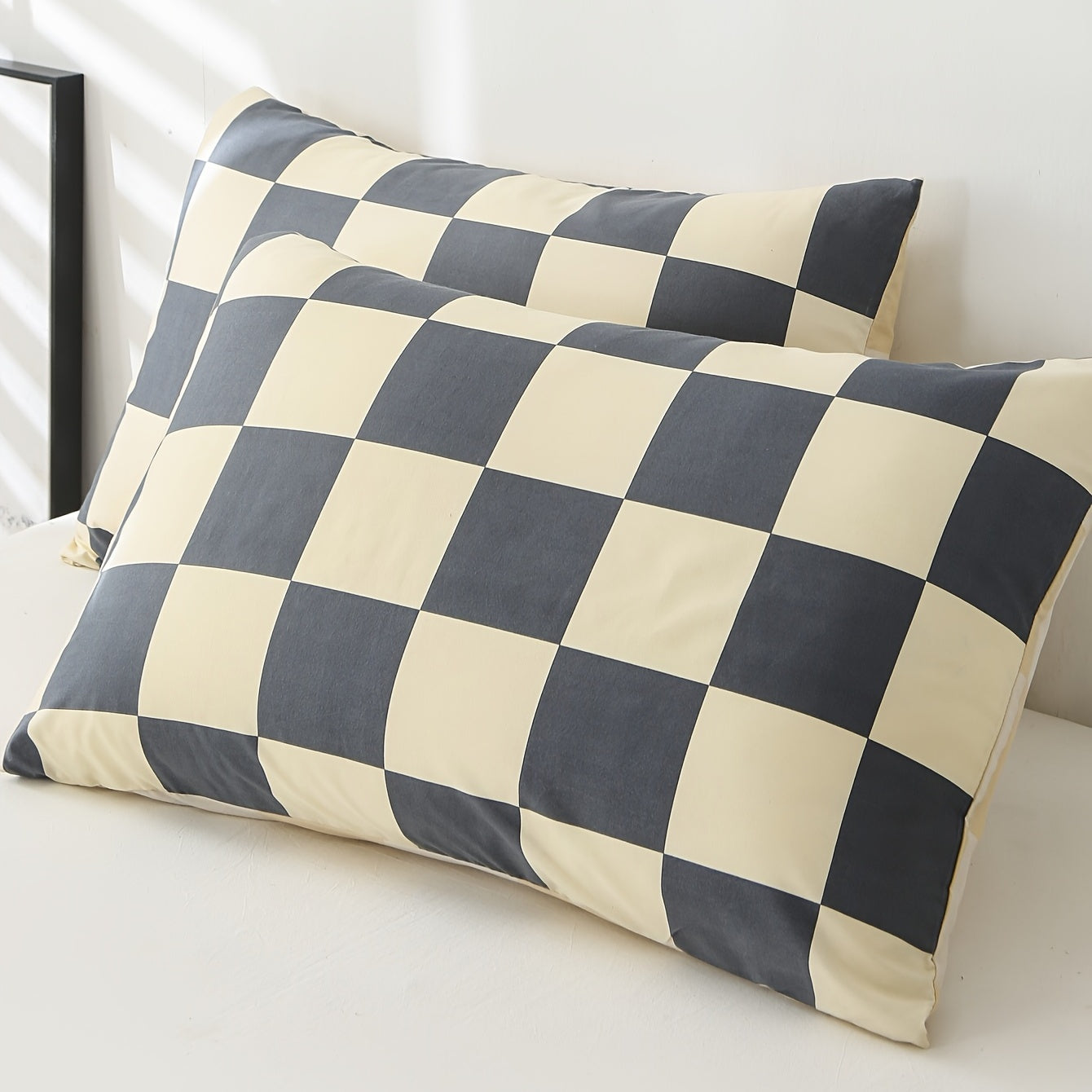 3pcs Checkered Duvet Cover Set, Bedding Set For Bedroom, Guest Room (1*Duvet Cover + 2*Pillowcases, Without Core)