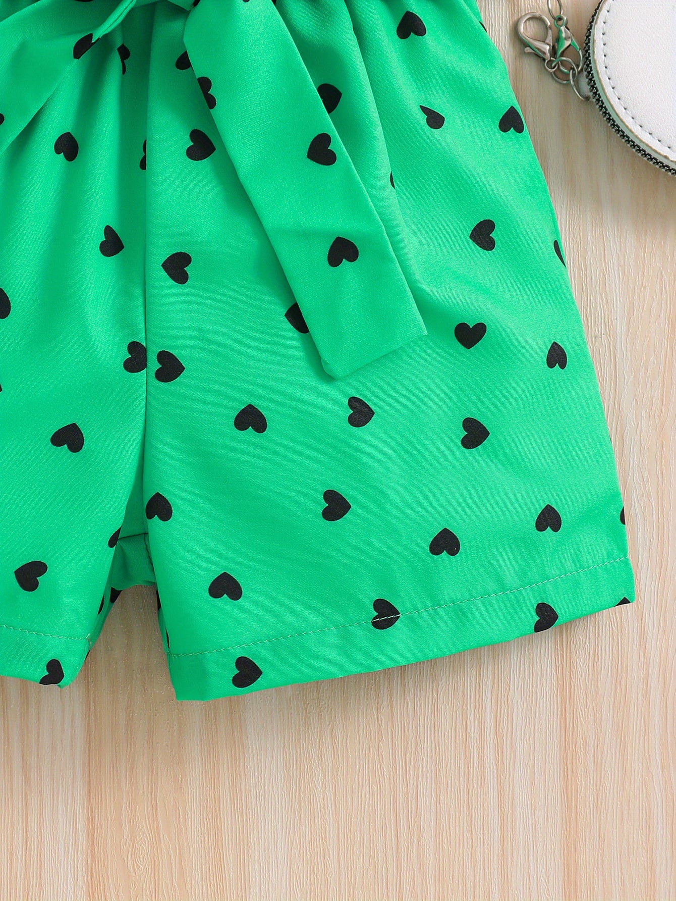 Summer Casual Round Neck Short Sleeve Printed Cat Pattern and Heart-Print Shor, Summer Outfit, Fashion, Cute Design, Playful Pattern, Soft Texture, Durable Clothing, 's Apparel, Little, 's Wear, Perfect for Outdoor