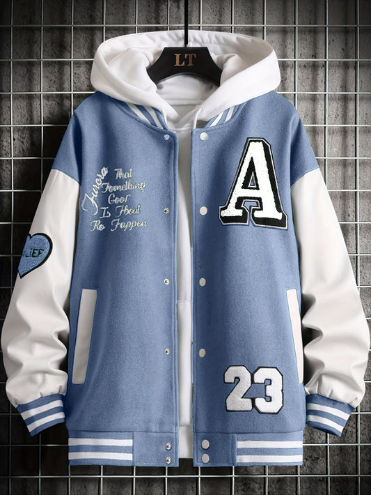 Men'S Loose-Fitting Casual Warm Baseball Jacket in Nine Colors for Spring, Autumn, And Winter. Features Exquisite Towel Embroidery And Letter Embroidery, Suitable for Both Men And Women, Effortlessly Showcasing Personality An