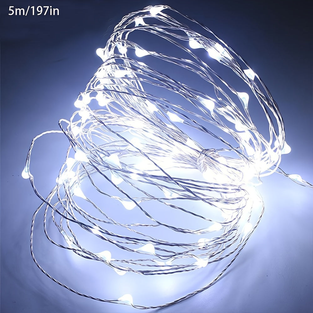 [LED String Lights] 50/100LED String Lights - 1pc Suitable for Bedroom, Party, Wedding, Christmas and Halloween Decoration Light