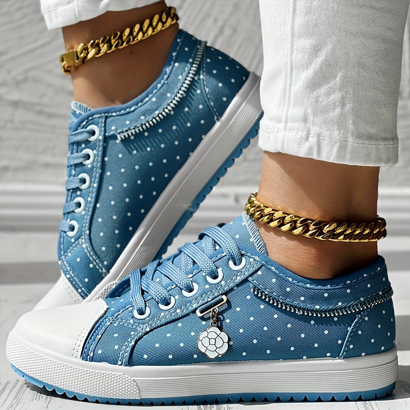 Women's Mesh Flat Sneakers, Casual Round Toe Lace Up Low Top Shoes, Versatile Flat Shoes