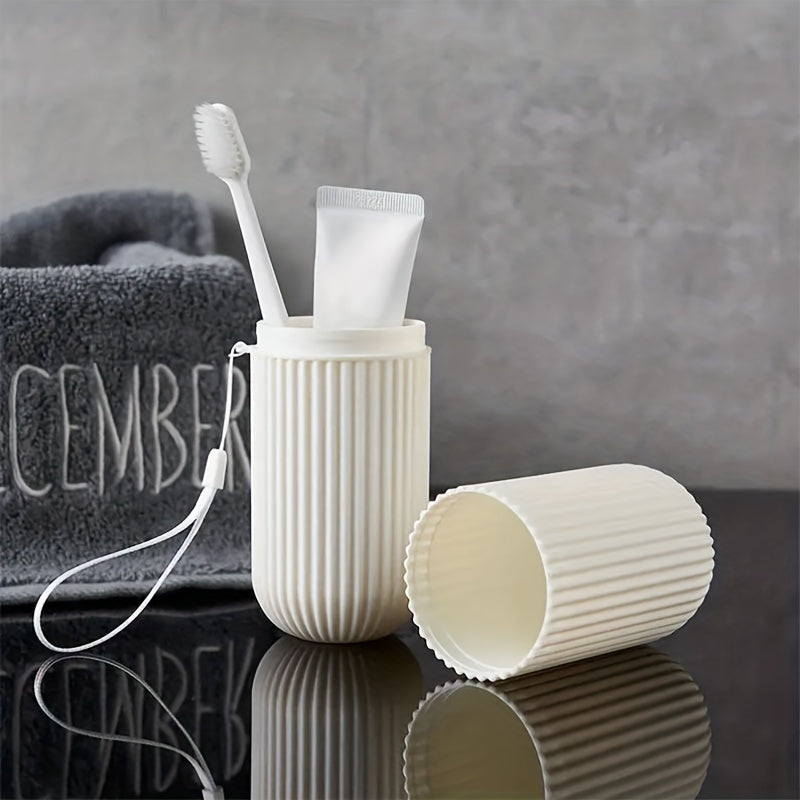 Household Travel Mouthwash Cup Toothbrush Cup Makeup Brush Storage Box Travel Wash Cup Portable Couple Toothbrush Toothpaste Storage Box Simple Toothbrush Mouthwash Cup Toothjar Set Rope Color Random travel must have