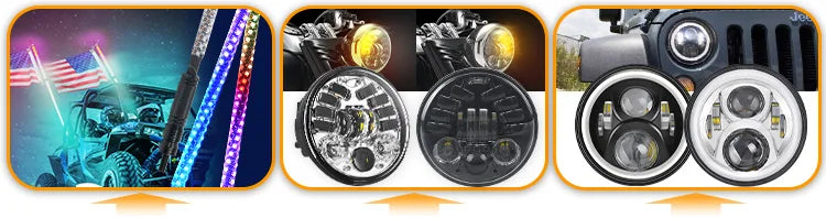 New Style 7 Inch Round Headlamp with DRL and Turn signal High Low Beam Projector Headlight for 1982 Porsche 928 Motorcycle