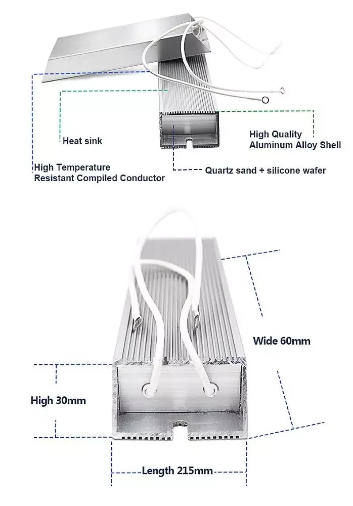 RXLG Aluminum Housing Wire Wound Resistors 1000W-100W Braking Resistor with 100ohm 800W-50W Series from 400W