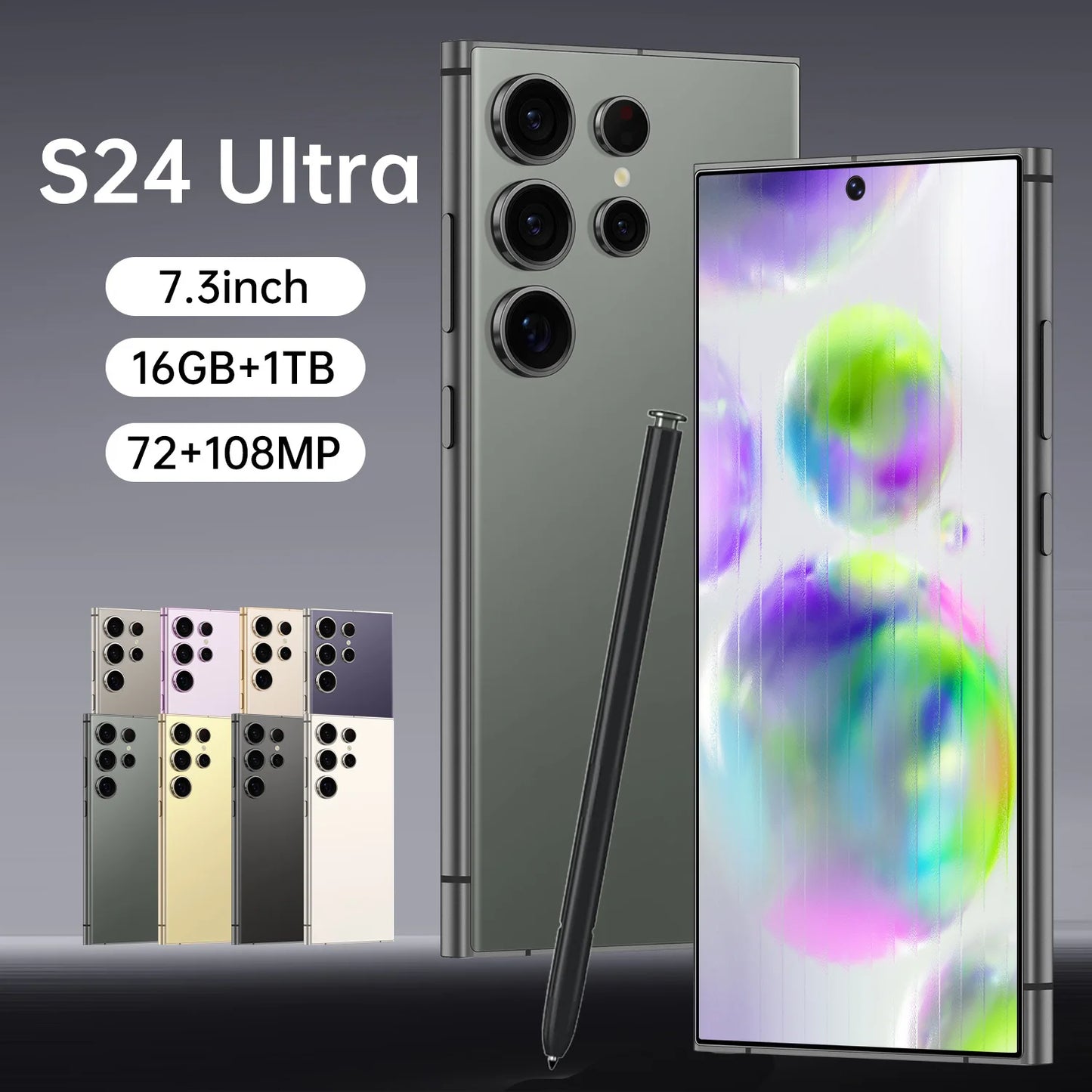 S24 Ultra 5G 12GB+256GB 7.3 120Hz Dual Sim 108MP Rear Great for Video Editing New Used Condition Smart Cell Phone Supports CDMA