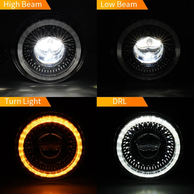 New Style 7 Inch Round Headlamp with DRL and Turn signal High Low Beam Projector Headlight for 1982 Porsche 928 Motorcycle