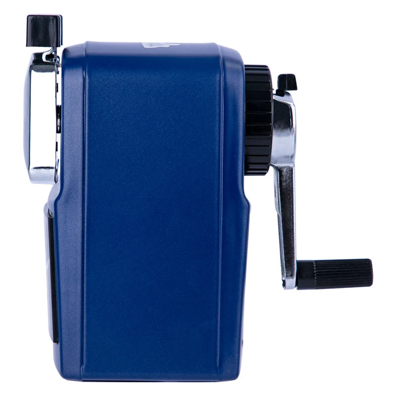 Deli 0642D Blue Hand-cranked Pencil Sharpener for Students Pencil Sharpener with Adjustable Thickness 36pcs Per Carton Set