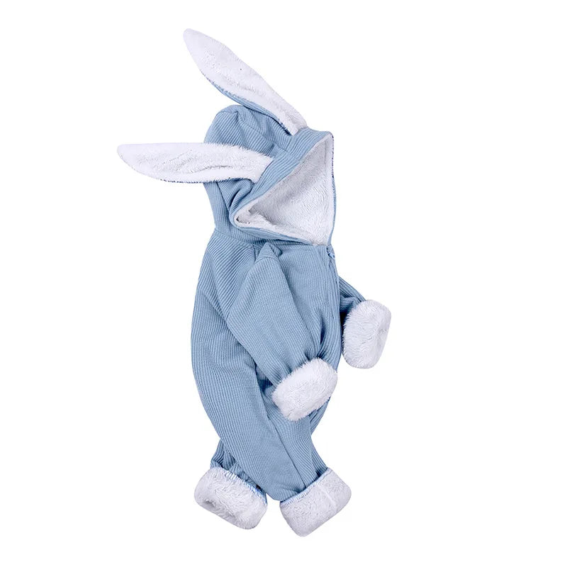 New Arrival Baby Zip up Romper Winter Warm Thick Jumpsuit Cartoon Hooded Ear Pullout Overral Baby Clothes