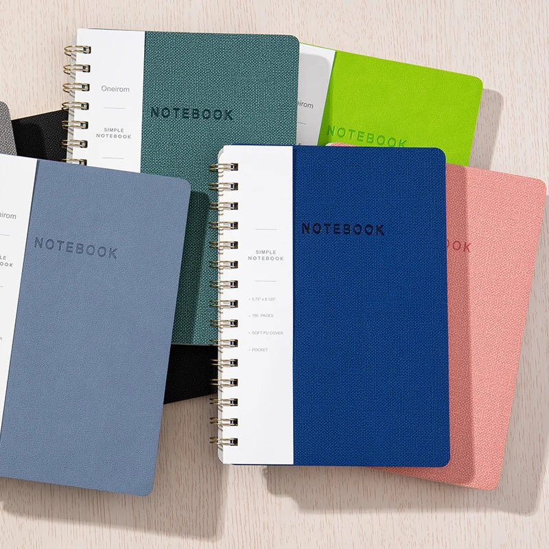 Custom 8 Colors Linen Softcover PU Notebook Journal Note Book Diary Spiral Binding Twin Rings