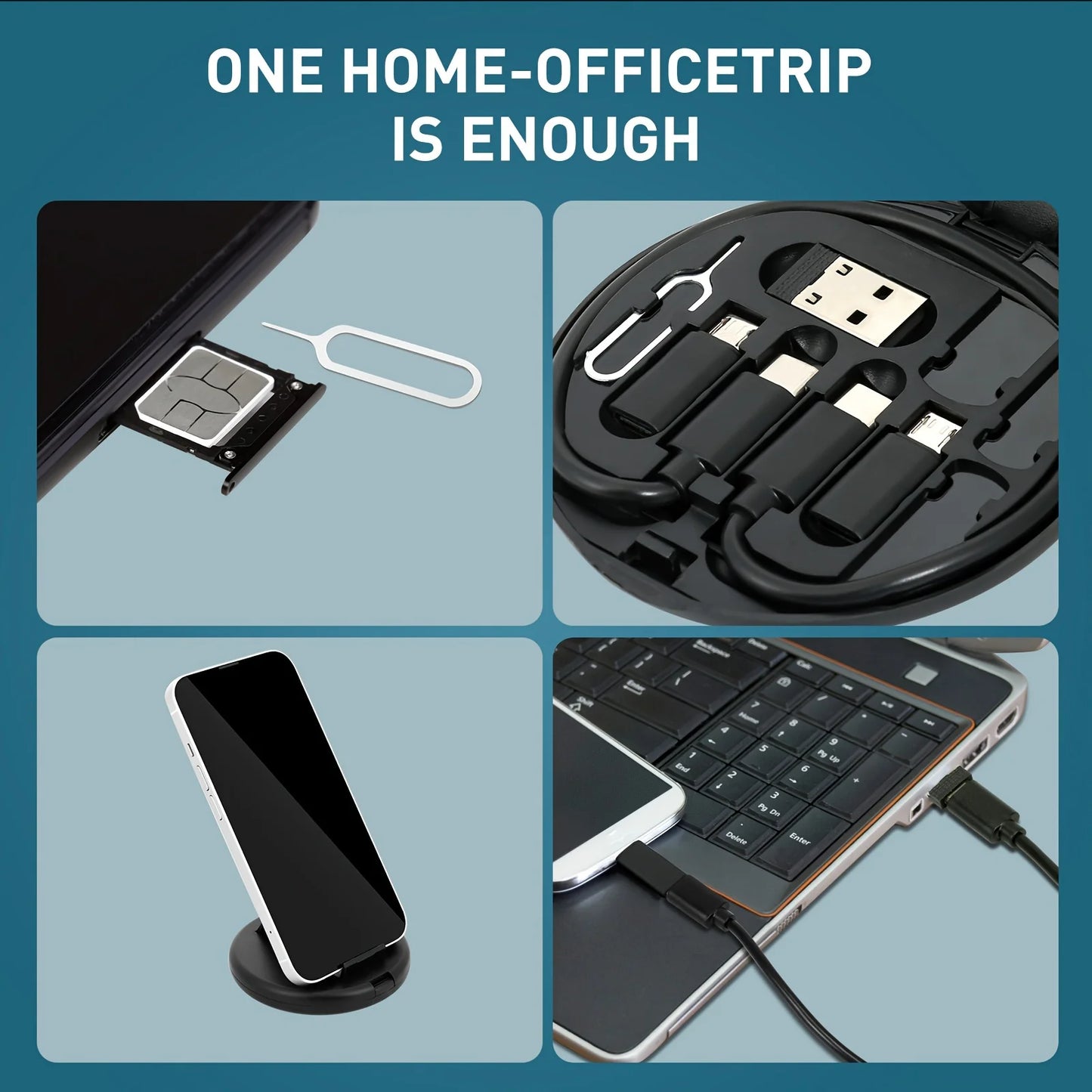 60W Multi USB Charging Adapter Cable Kit, USB C Conversion Kit USB A and Type C to Male Micro/Type C, Phone Data Transfer, Card