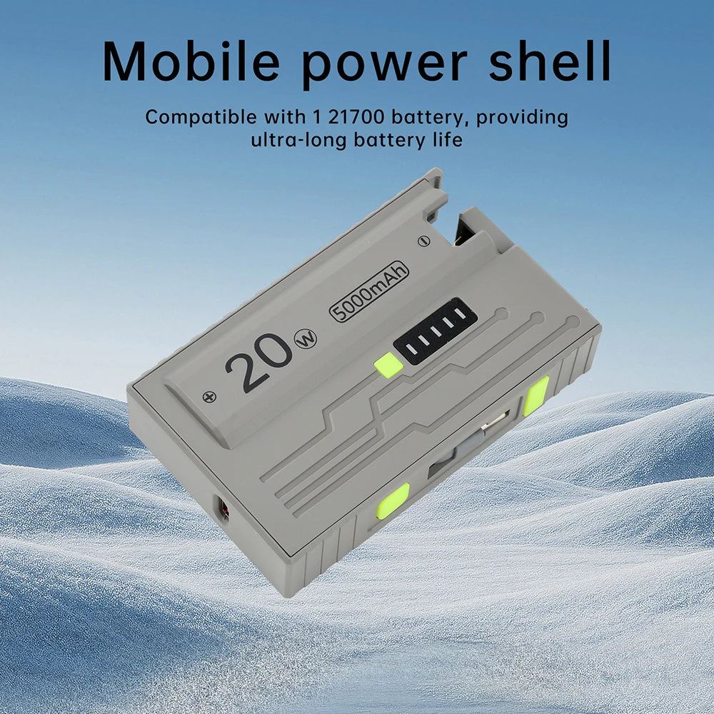 1*21700 Battery Box DIY Kit Battery Charger Case DIY Power Bank Box 20W Fast Charging For Phone Charging Not Including Batteries