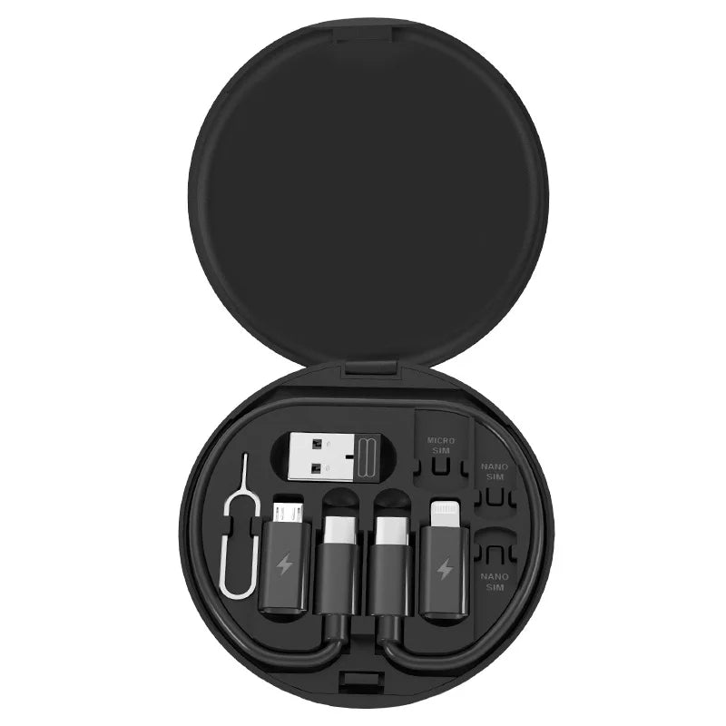 60W Multi USB Charging Adapter Cable Kit, USB C Conversion Kit USB A and Type C to Male Micro/Type C, Phone Data Transfer, Card