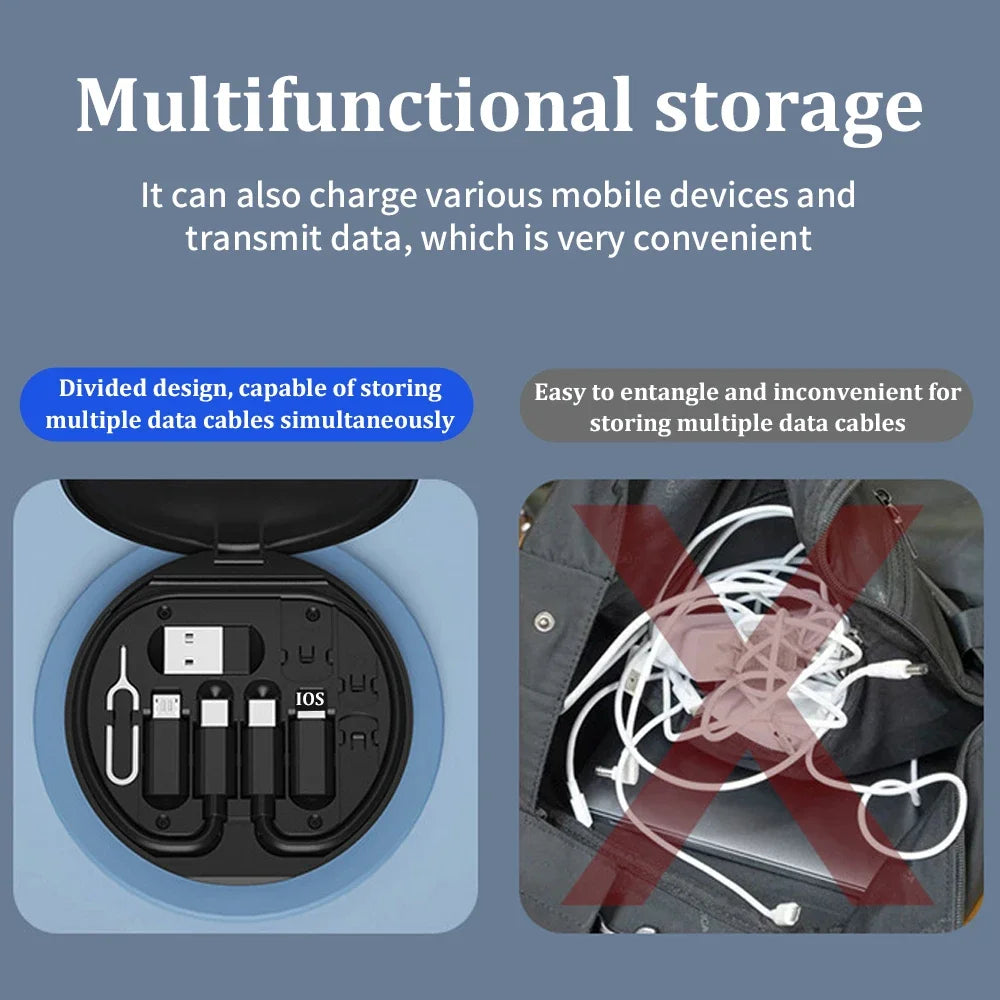 60W Multi USB Charging Adapter Cable Kit, USB C Conversion Kit USB A and Type C to Male Micro/Type C, Phone Data Transfer, Card