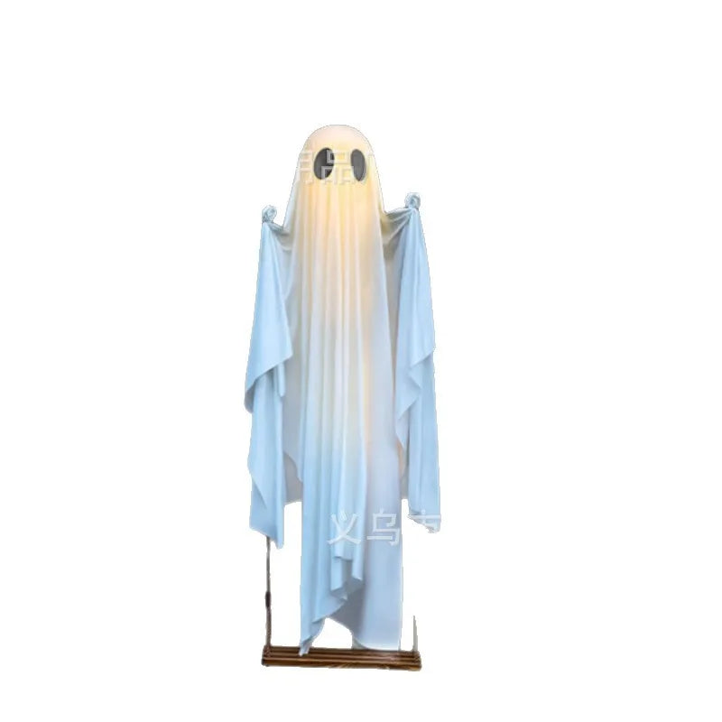 Halloween Hanging Ghosts Decorations with String Lights Scary Ghost Decor Ghost Ornaments for Tree Porch Yard Garden Lawn