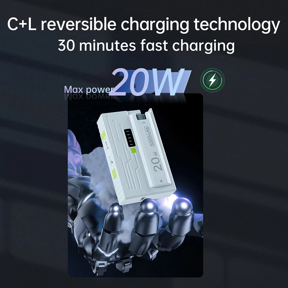 1*21700 Battery Box DIY Kit Battery Charger Case DIY Power Bank Box 20W Fast Charging For Phone Charging Not Including Batteries