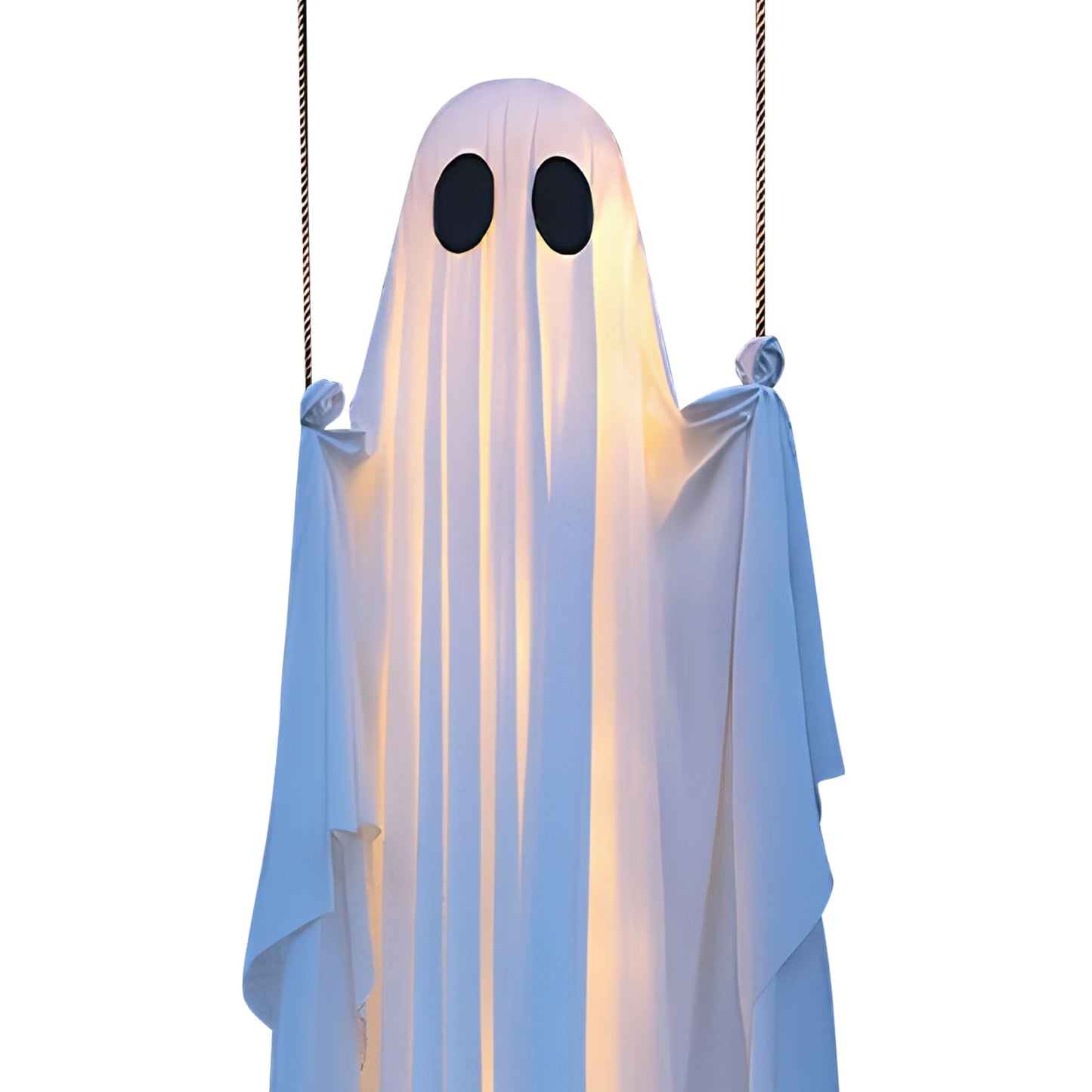 Halloween Hanging Ghosts Decorations with String Lights Scary Ghost Decor Ghost Ornaments for Tree Porch Yard Garden Lawn