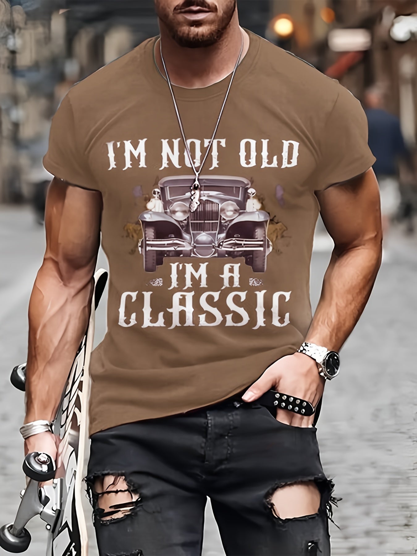 Classic Car Lover's Dream: Durable, Comfy 'I'm Not Old, I'm a Classic' Tee for Casual Summer Days