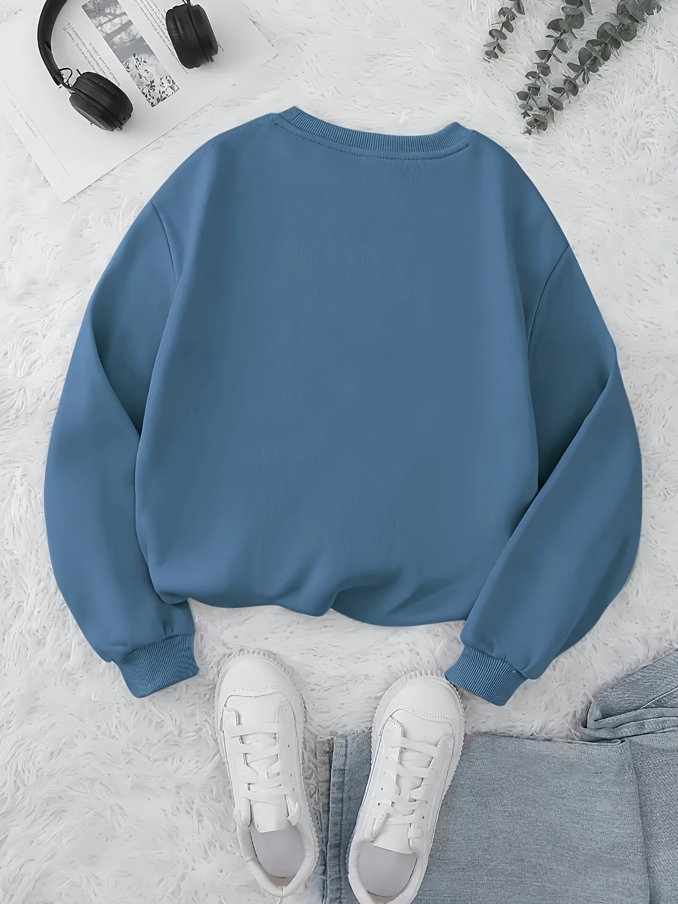Los Angeles Print Preppy Sweatshirt, Long Sleeve Crew Neck Casual Sweatshirt For Winter & Fall, Women's Clothing