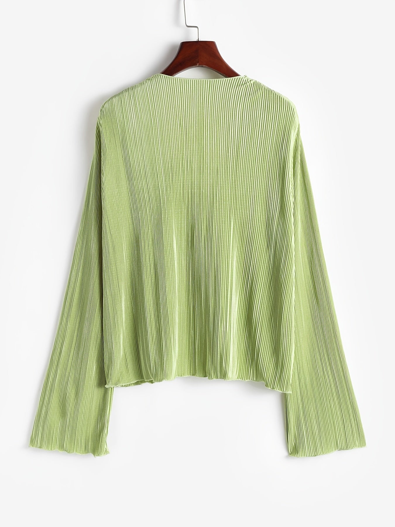 Women's Sheer Mesh Flare Sleeve Crop Top