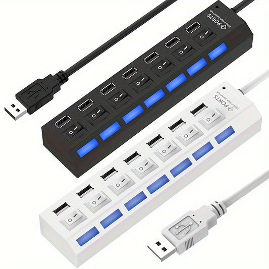 1pc 4-port/7-port USB Connector Computer Mouse Keyboard Memory Card Independent Switch Universal Hub
