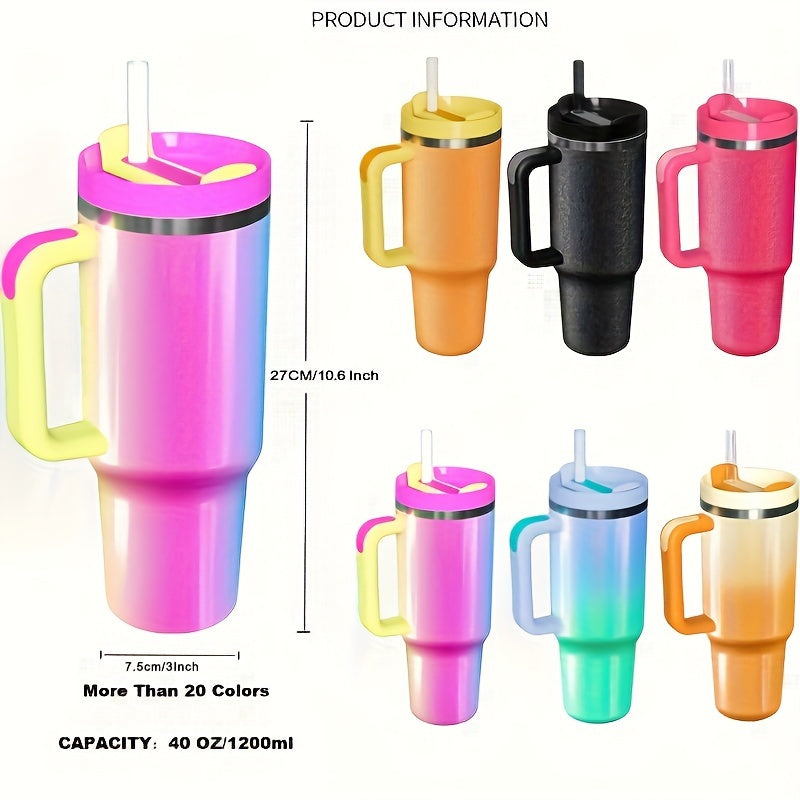 Sakura Train 40 OZ Fantasy series Stainless Steel Vacuum Insulated Tumbler with Handle and Straw Lid, Tumblers, Travel Mug for Water, Iced Tea or Coffee, Smoothie and More, BPA Free, Best Gift For Men And Women Birthday, Moth