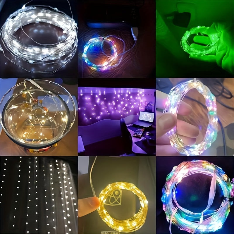 [LED String Lights] 50/100LED String Lights - 1pc Suitable for Bedroom, Party, Wedding, Christmas and Halloween Decoration Light