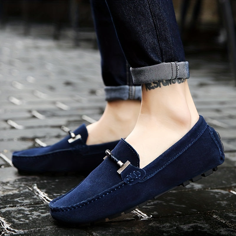 Mens Fashionable Slip-On Loafers - Breathable, Lace-Free Design for Comfortable Outdoor Walking - Durable, Stylish & Air-Flow Construction for Daily Strolls