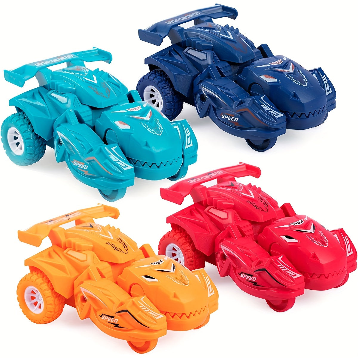 Auto-Transforming Dinosaur Car – Inertia-Powered, Weather-Resistant, Push-and-Go, Exciting Gift for Boys