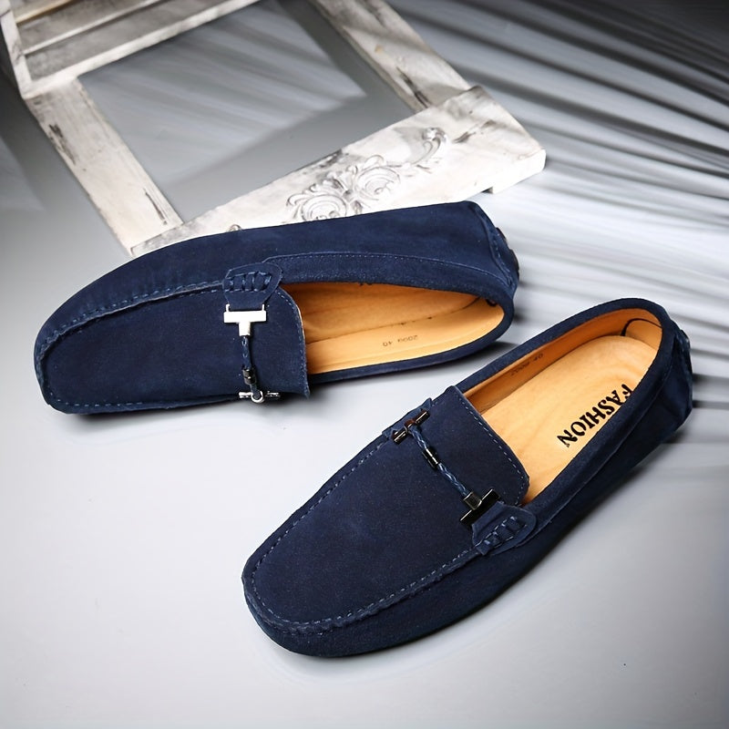 Mens Fashionable Slip-On Loafers - Breathable, Lace-Free Design for Comfortable Outdoor Walking - Durable, Stylish & Air-Flow Construction for Daily Strolls